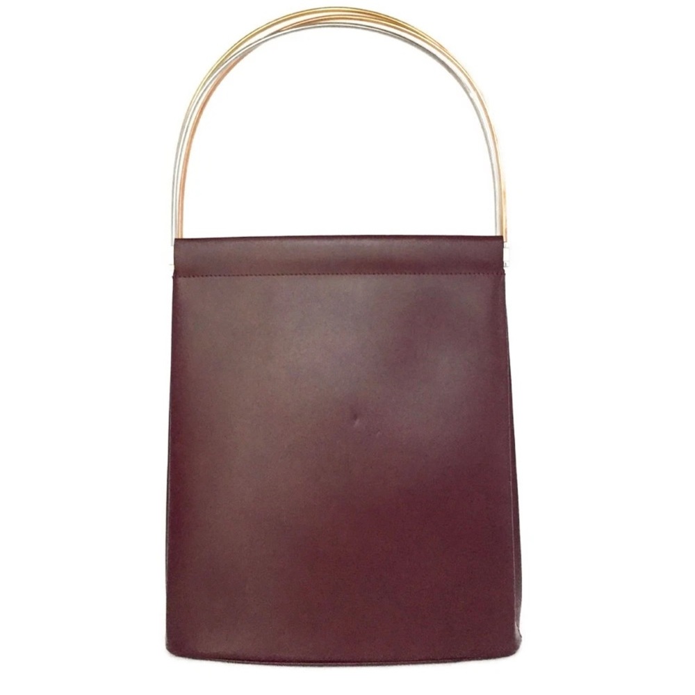 Authentic Cartier Trinity Leather Hand Bag Bordeaux